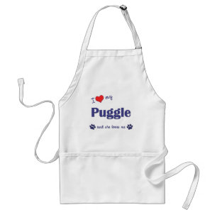私は愛します私のPuggle (メス犬)を スタンダードエプロン