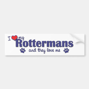 私は愛します私のRottermans (多数犬)を バンパーステッカー