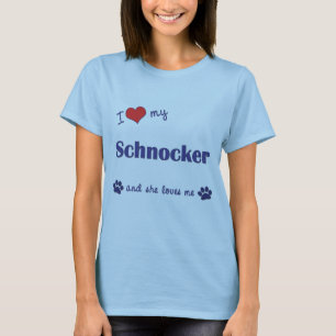 私は愛します私のSchnocker (メス犬)を Tシャツ