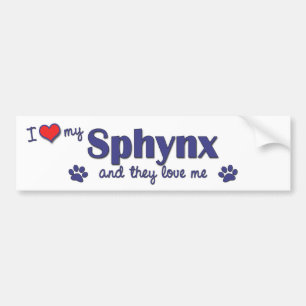 私は愛します私のSphynx (多数猫)を バンパーステッカー
