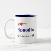 私は愛します私のSpoodle (メス犬)を ツートーンマグカップ (左)