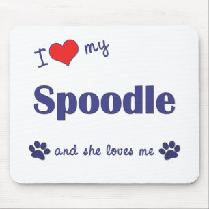 私は愛します私のSpoodle (メス犬)を マウスパッド