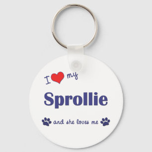 私は愛します私のSprollie (メス犬)を キーホルダー