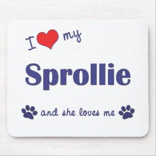 私は愛します私のSprollie (メス犬)を マウスパッド