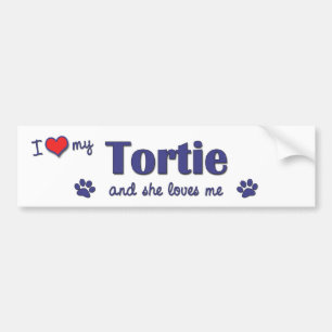 私は愛します私のTortie (メス猫)を バンパーステッカー
