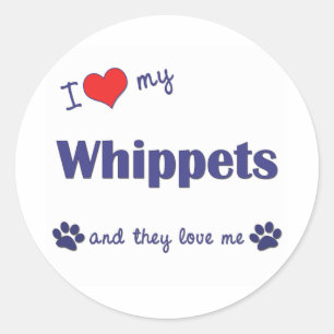 私は愛します私のWhippets (多数犬)を ラウンドシール