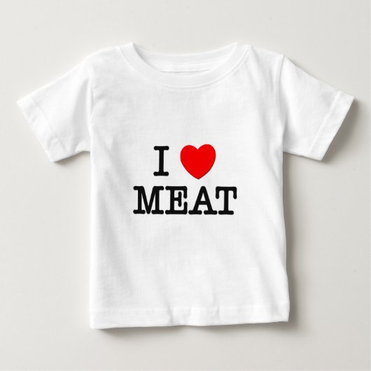 私は愛します肉(食糧)を ベビーTシャツ (正面)