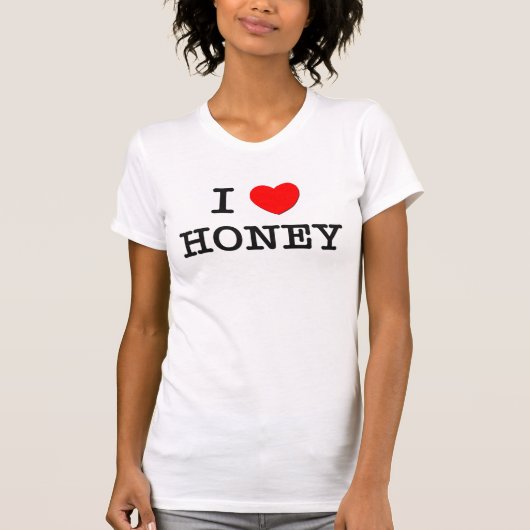 私は愛します蜂蜜(食糧)を Tシャツ (正面)