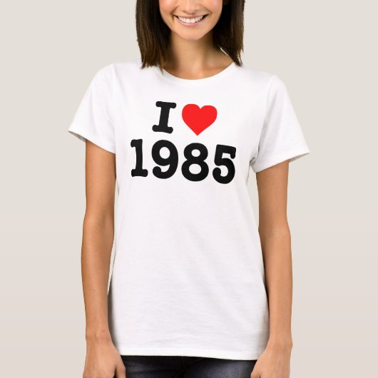 "私は愛します1985年"を Tシャツ (正面)