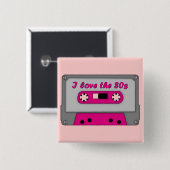 私は愛します80年代(カセット)を 缶バッジ (正面&裏面)