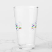 私は愛します。 おもしろいな勾配の文字 タンブラーグラス (左)