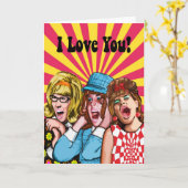 私は愛します カード (黄色い花)