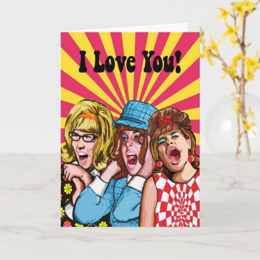 私は愛します カード (黄色い花)