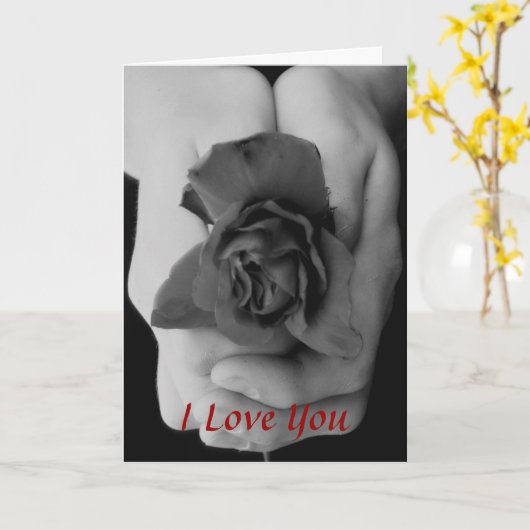 私は愛します カード (黄色い花)