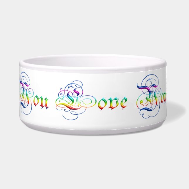 私は愛します。 装飾的な勾配のテキスト ボウル (正面)