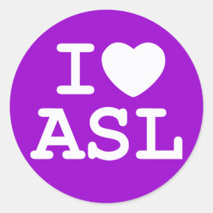 私は愛しますASL (色)を ラウンドシール
