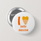 私は愛しますBellydancingのダンサーの胴(Iのハート)を 缶バッジ (正面&裏面)