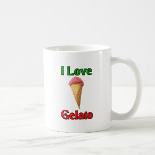 私は愛しますGelato (イタリアンなアイスクリーム)を コーヒーマグカップ