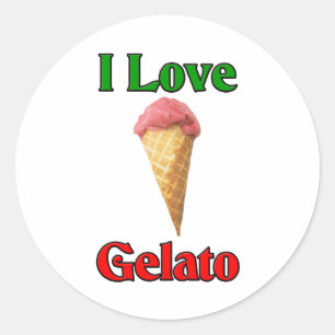 私は愛しますGelato (イタリアンなアイスクリーム)を ラウンドシール