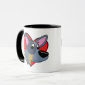 私は愛しますHeelerの私の青いマグ(漫画)を マグカップ (正面左)