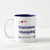 私は愛しますMaremmaの私の牧羊犬(メス犬)を ツートーンマグカップ (左)