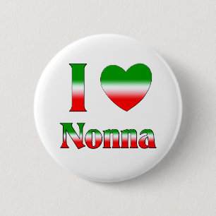 私は愛しますNonna (イタリアンな祖母)を 缶バッジ