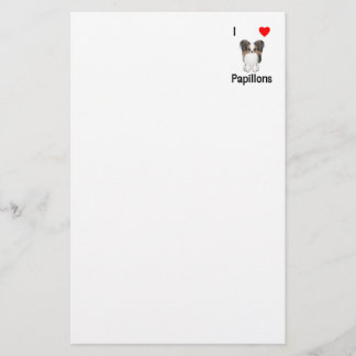 私は愛しますPapillons (写真)を 便箋