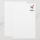 私は愛しますPapillons (写真)を 便箋 (正面/裏面)
