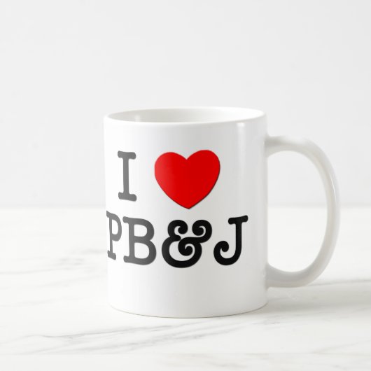 私は愛しますPB&J (食糧)を コーヒーマグカップ (右)