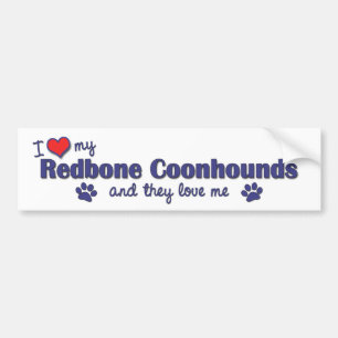 私は愛しますRedboneの私のCoonhounds (多数犬)を バンパーステッカー