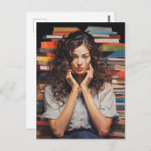 私は愛し読ている、女性のポートレート、本誌 ポストカード (正面/裏面)