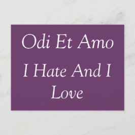 私は愛し、私は憎む – カトルス引用文 ポストカード