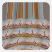 私は愛するエッフェルタワーパリラブブルースカイコロ スクエアシール (正面)