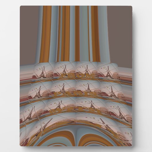 私は愛するエッフェルタワーパリラブブルースカイコロ フォトプラーク (正面)