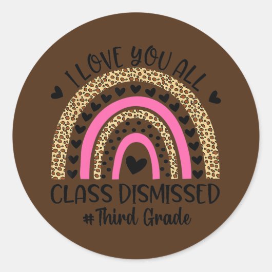 私は愛するクラスを却下3年生の先生 ラウンドシール (正面)