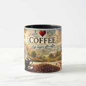 私は愛するコーヒー マグカップ (中央)