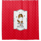 私は愛するシェットランド・ シープドッグ(sable 2)シェトランドシェプドッグズカワイイ シャワーカーテン (正面)