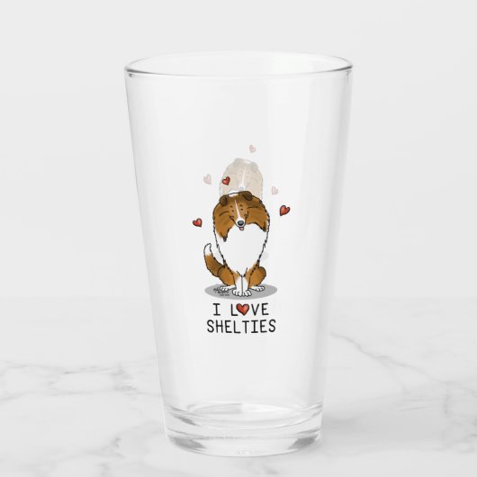 私は愛するシェットランド・ シープドッグ(sable 2)シェトランドシェプドッグズカワイイ タンブラーグラス (裏面)