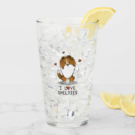 私は愛するシェットランド・ シープドッグ(sable 2)シェトランドシェプドッグズカワイイ タンブラーグラス (アイス裏面)