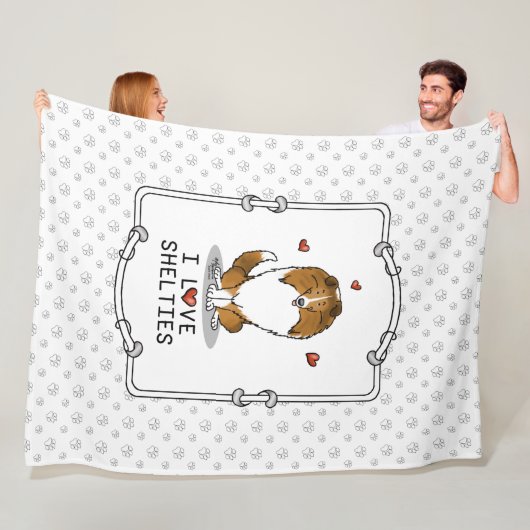 私は愛するシェットランド・ シープドッグ(sable 2)シェトランドシェプドッグズカワイイ フリースブランケット (インサイチュ)