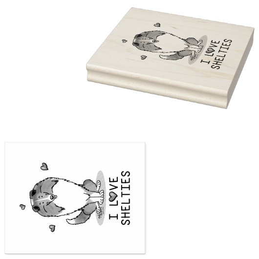 私は愛するシェットランド・ シープドッグ(sable 2)シェトランドシェプドッグズカワイイ ラバースタンプ (押印)