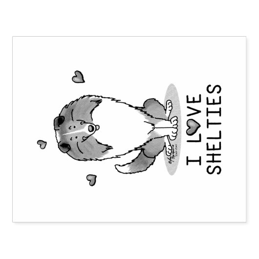 私は愛するシェットランド・ シープドッグ(sable 2)シェトランドシェプドッグズカワイイ ラバースタンプ (インプリント)