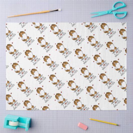 私は愛するシェットランド・ シープドッグ(sable 2)シェトランドシェプドッグズカワイイ 薄葉紙 (クラフト)