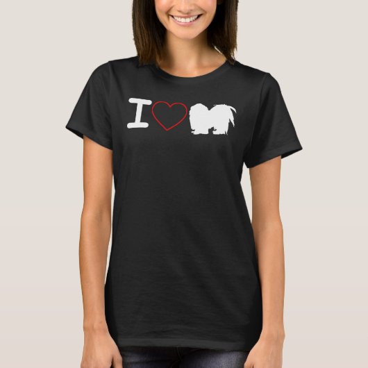 私は愛するシーズー(犬)Tzu犬私はハート Tシャツ (正面)