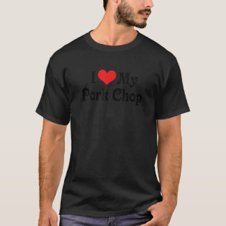 私は愛するハート私のポークチョップ彼氏ガールフレンドLov Tシャツ