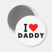 私は愛するパパハートパパ文字メッセージ父のシンボル マグネット (正面/裏面)
