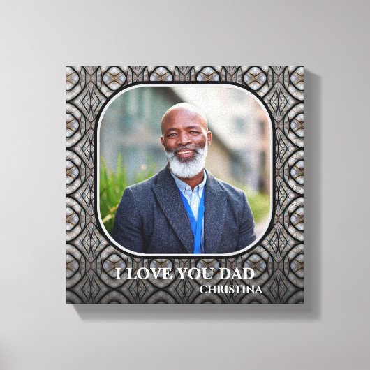 私は愛するパパ父の日おじいちゃん写真パーソナライズ キャンバスプリント (正面)