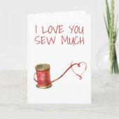 私は愛する多くのスレッドのバレンタインデーを縫う カード (正面)