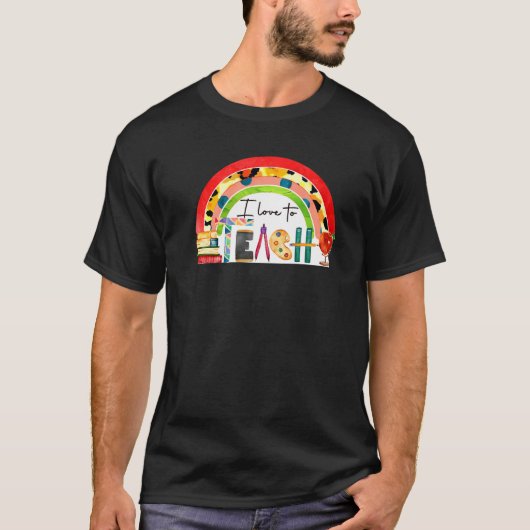 私は愛する教え新学期先生 Tシャツ (正面)