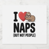 私は愛する昼寝かわいいスロースハート スパークリングワインラベル (シングルラベル)